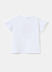 T-Shirt With Flower Application