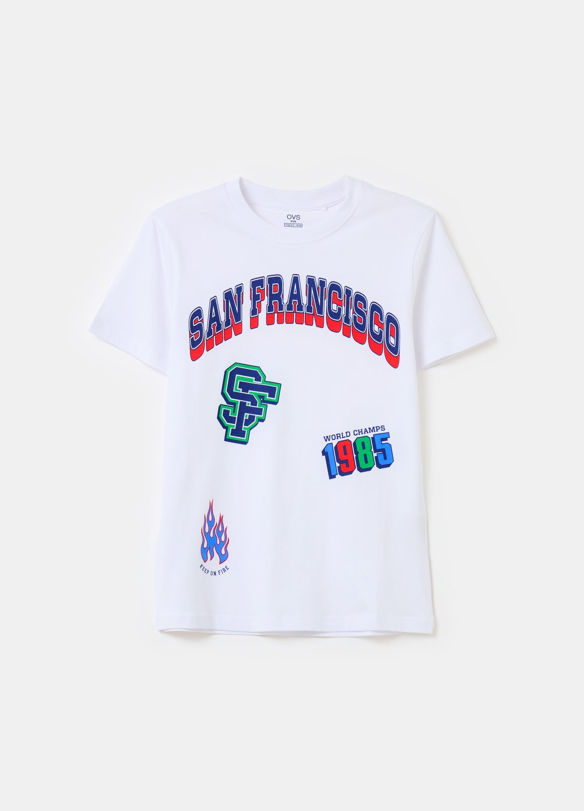 Cotton T-Shirt With Lettering Print