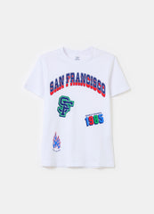 Cotton T-Shirt With Lettering Print