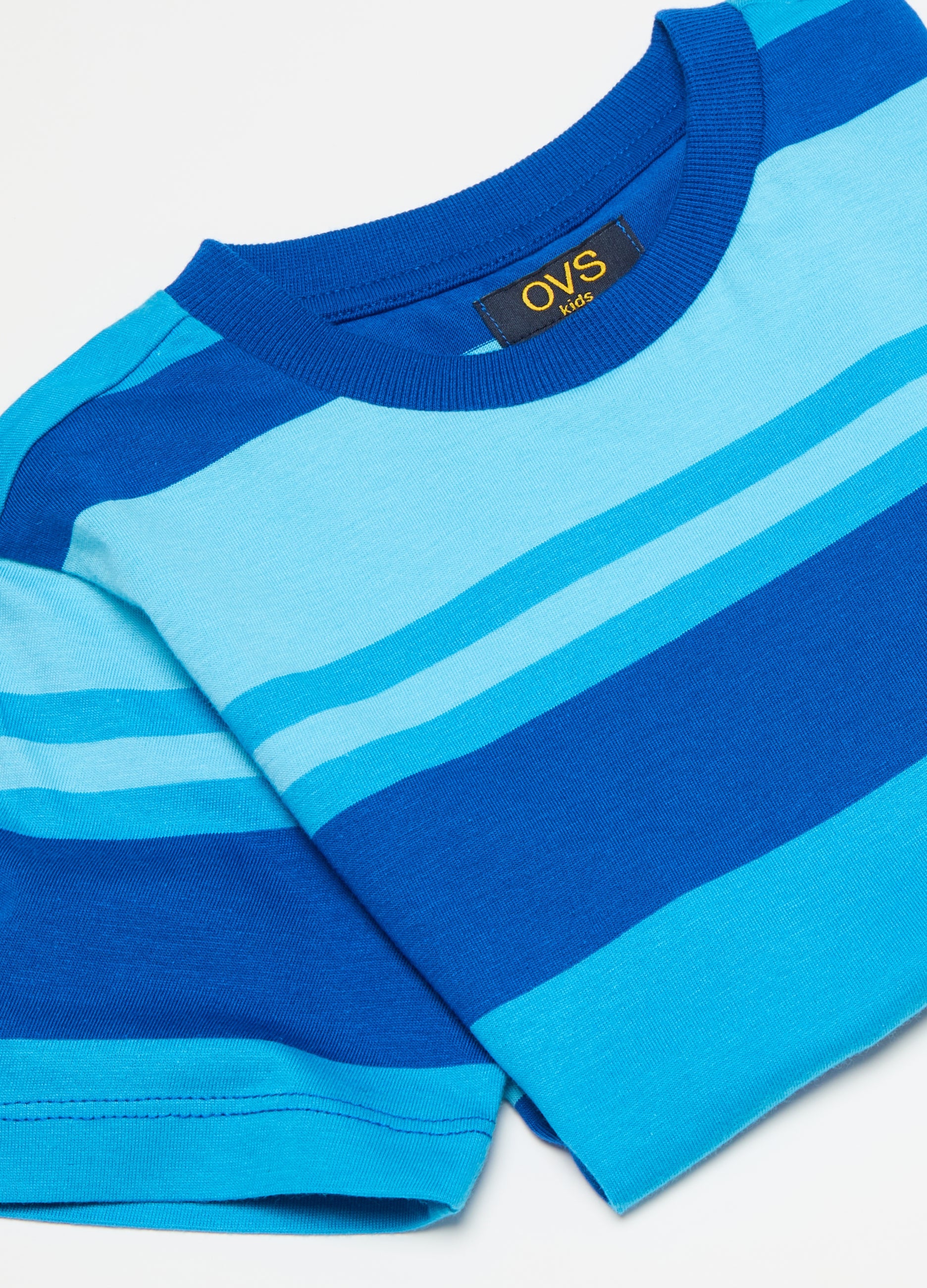 Ovs Cotton T-Shirt With Striped Pattern