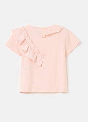 T-Shirt With Frills And Diamantés