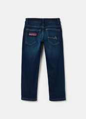 Regular-Fit Jeans With Patch And Motorcycle Embroidery