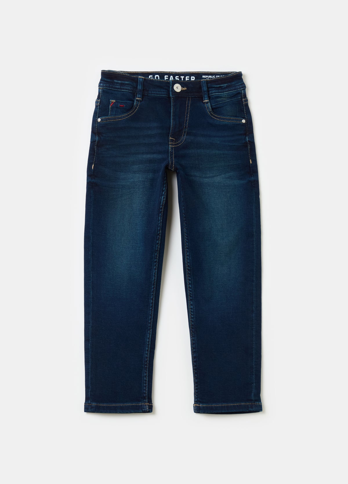 Regular-Fit Jeans With Patch And Motorcycle Embroidery