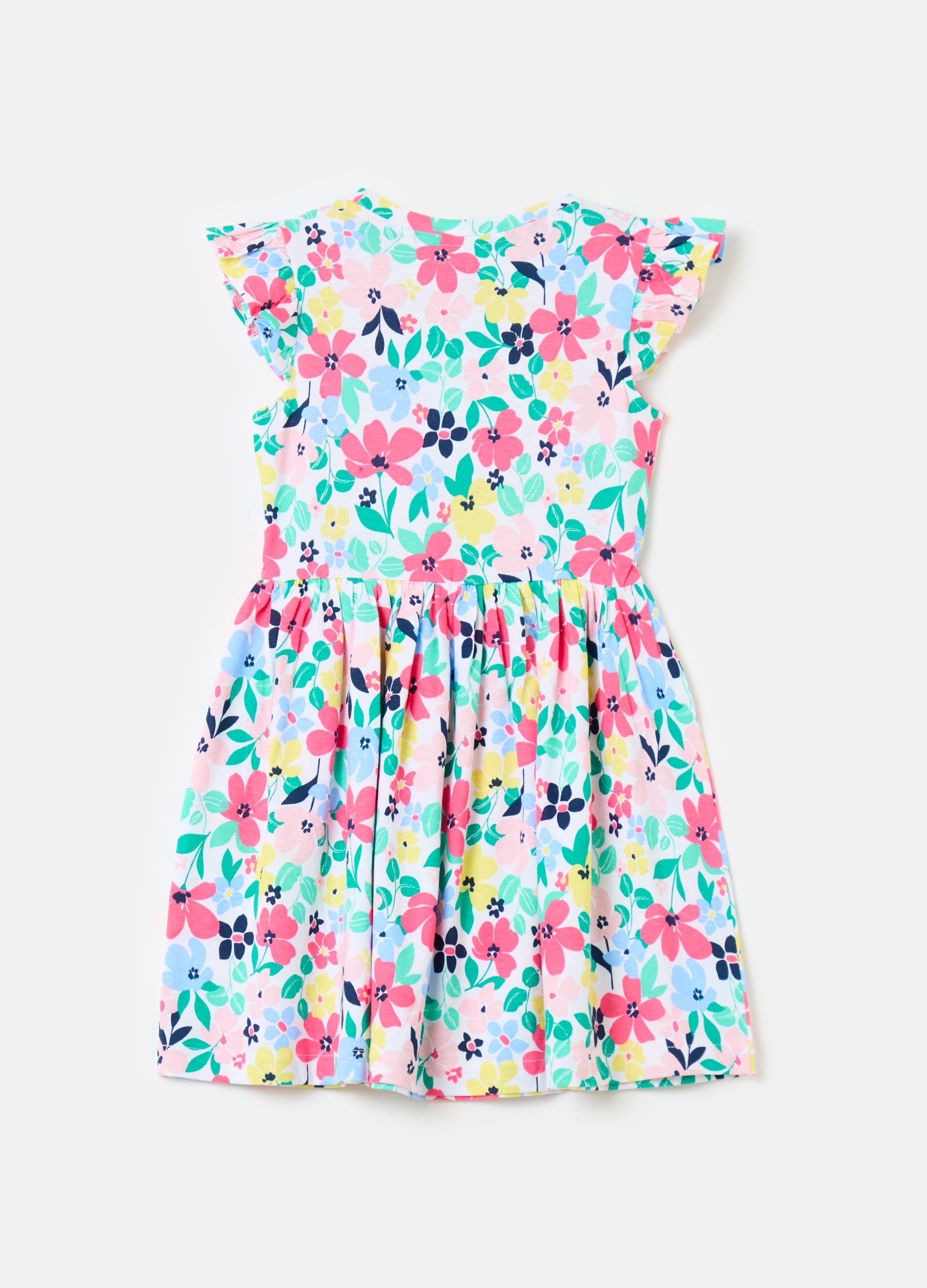 Short Floral Dress With Flounce