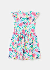 Short Floral Dress With Flounce