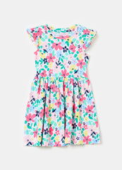 Short Floral Dress With Flounce