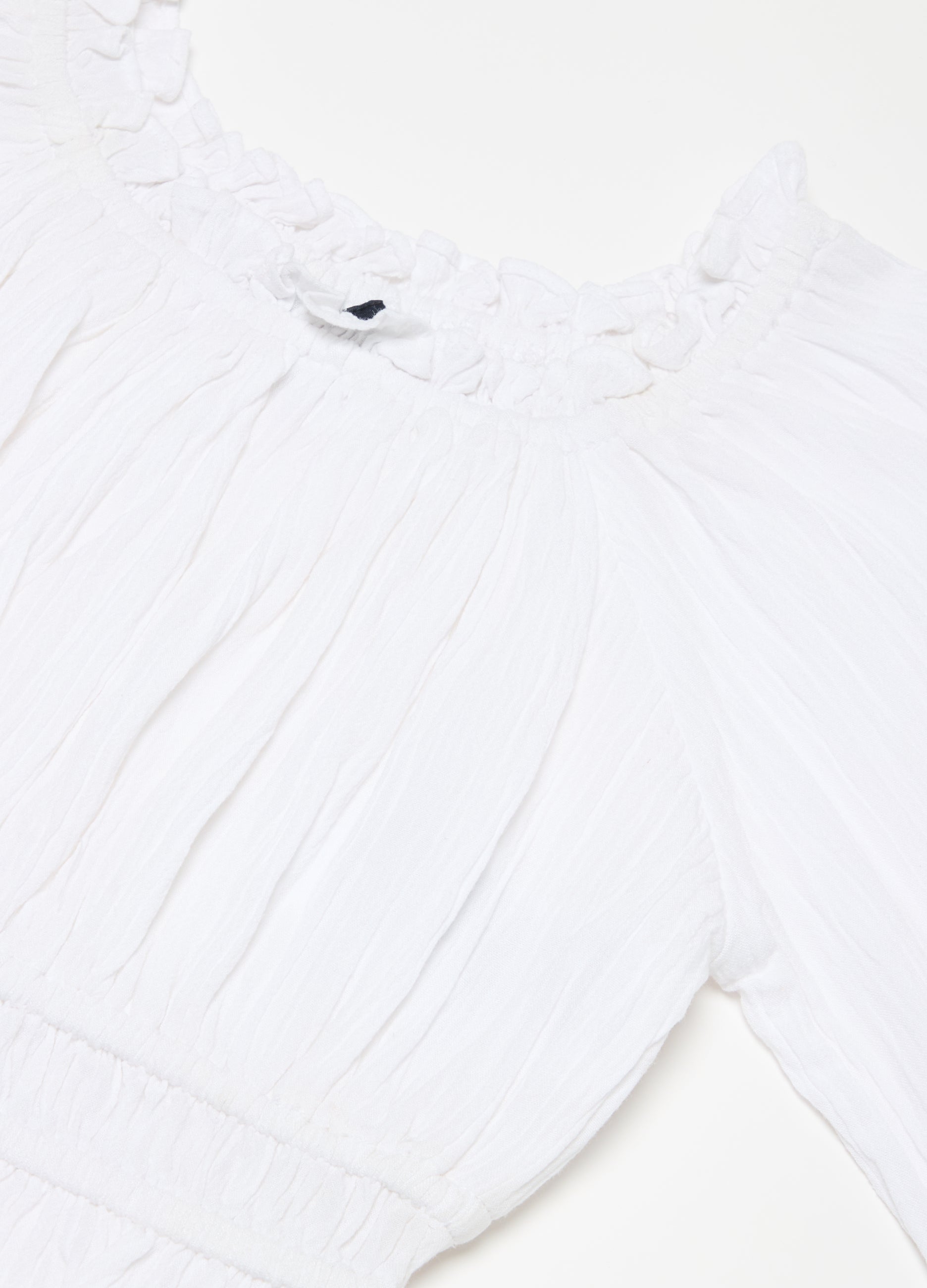 CROP BLOUSE IN CRêPE WITH FRILLS