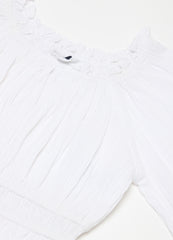 CROP BLOUSE IN CRêPE WITH FRILLS