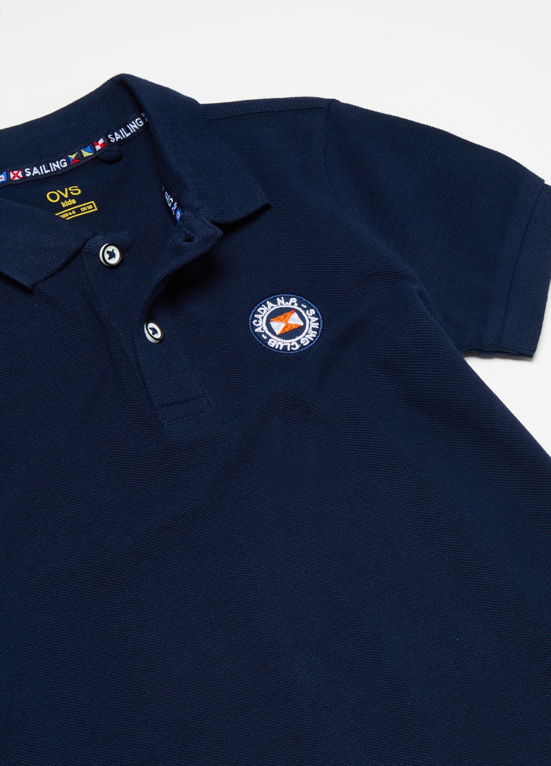 Ovs Polo Shirt With Nautical Circle Embroidery