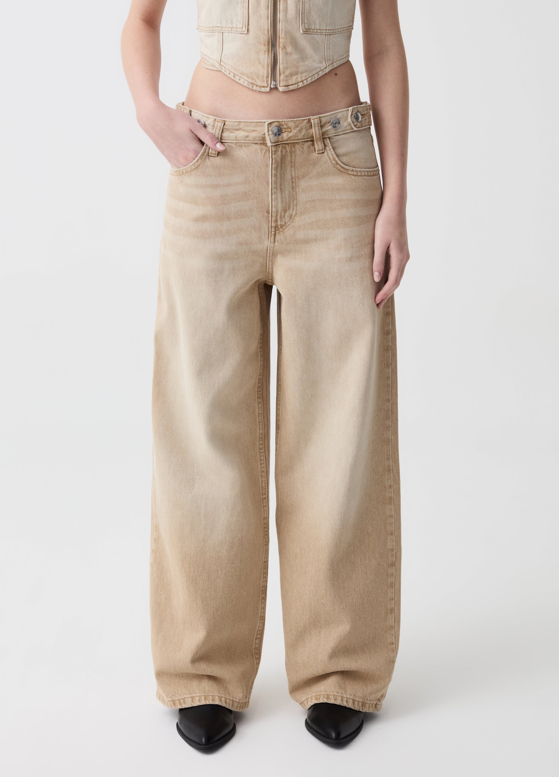 Ovs Straight-Fit Jeans With Ties