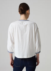Cotton T-Shirt With Ethnic Embroidery