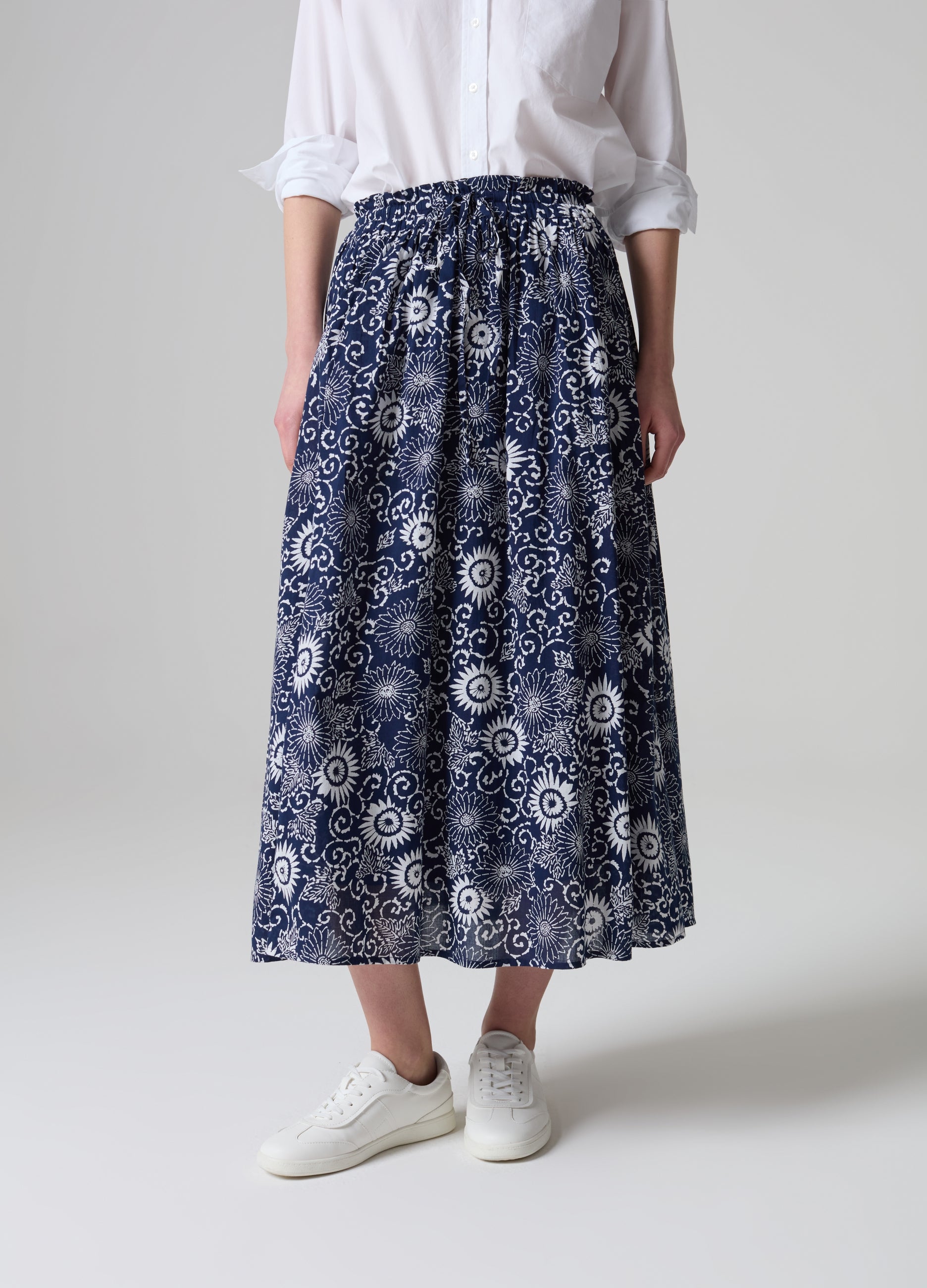 Full Midi Skirt With Floral Print