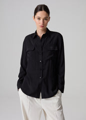 Contemporary Relaxed-Fit Shirt In Satin