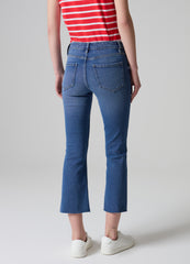 Ovs Flare-Fit Crop Jeans With Raw Edging