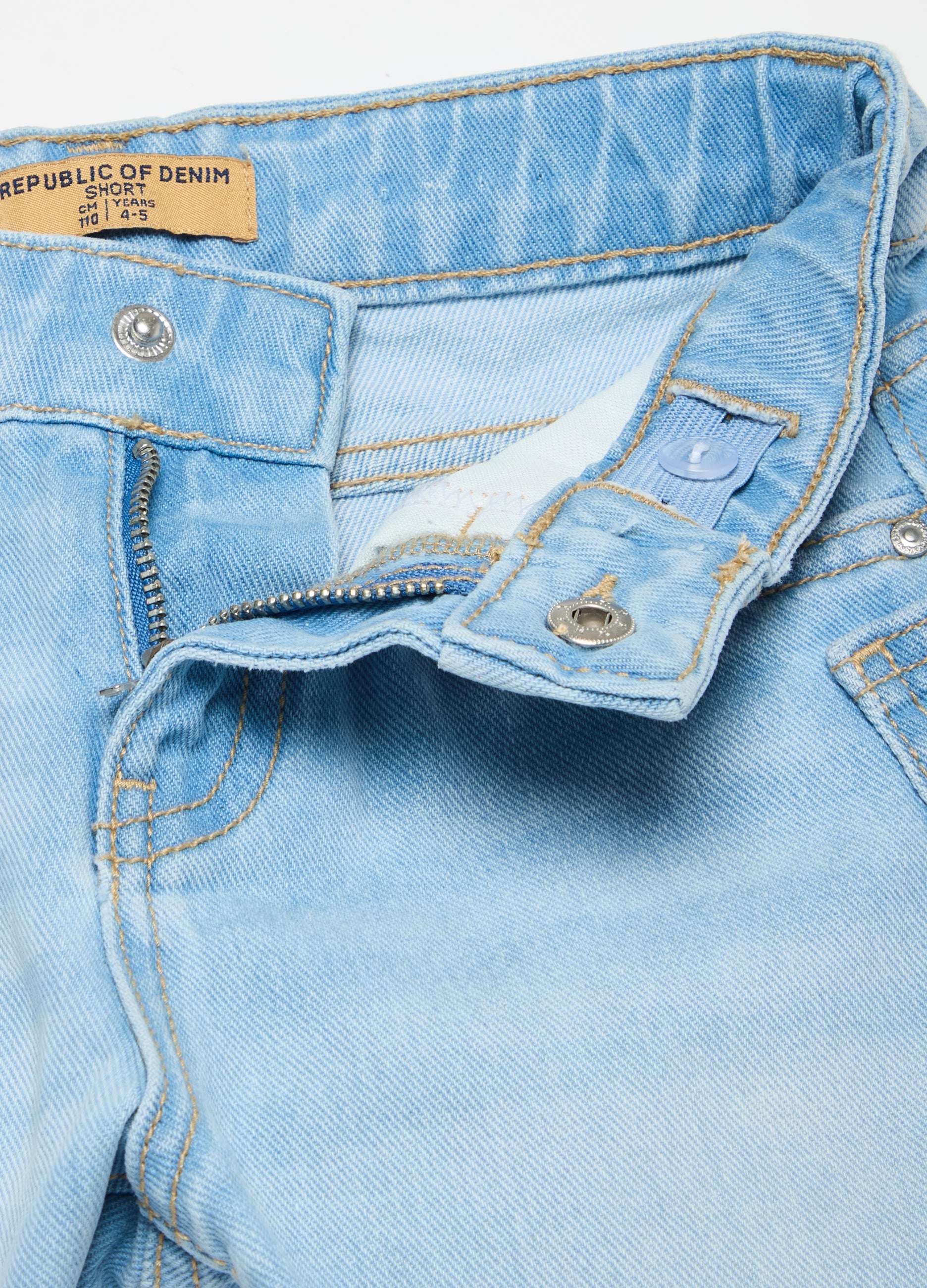 Ovs Denim Shorts With Fringed Edging
