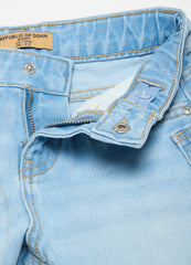 Ovs Denim Shorts With Fringed Edging