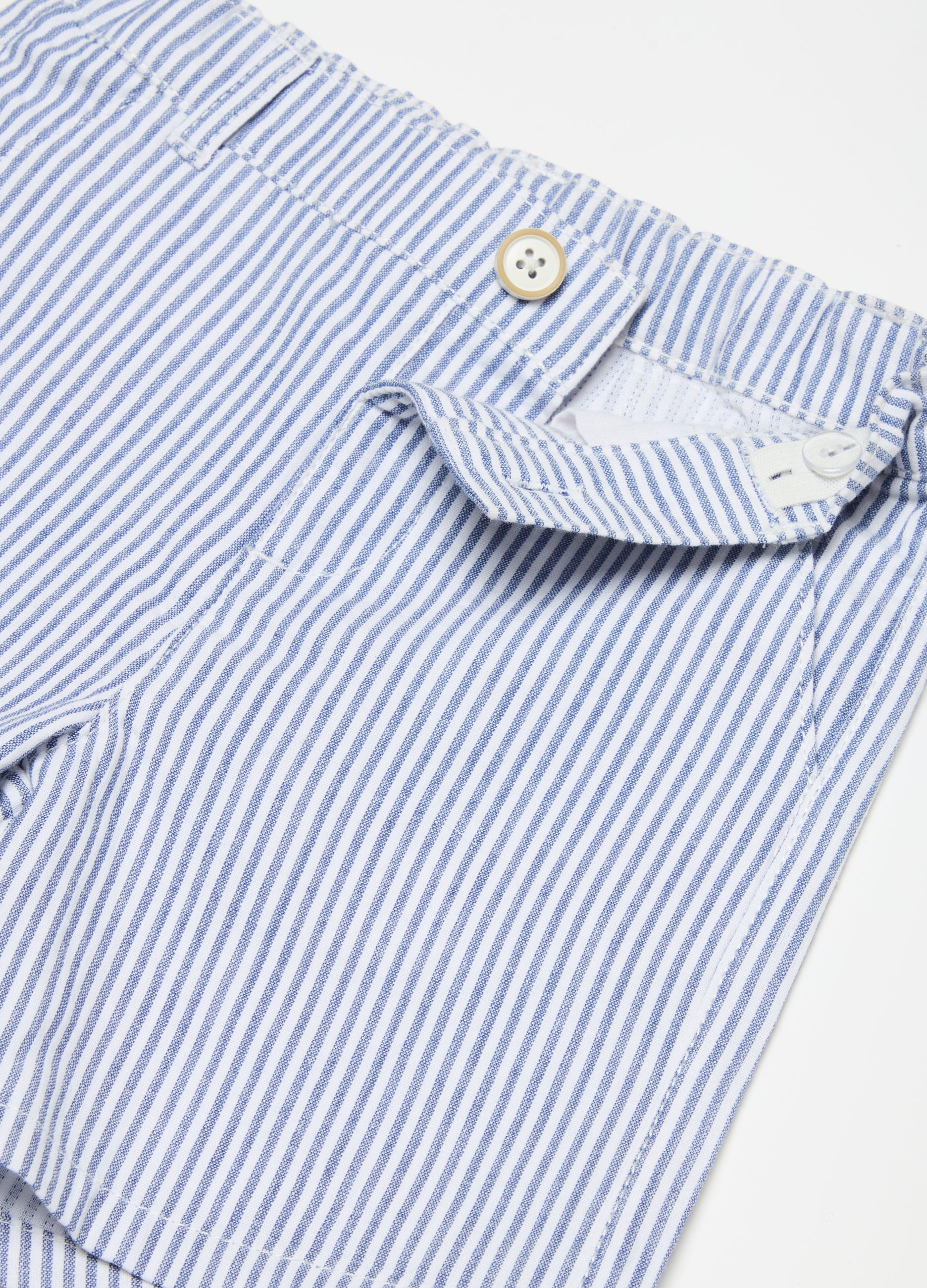 Ovs Striped Bermuda Shorts In Cotton
