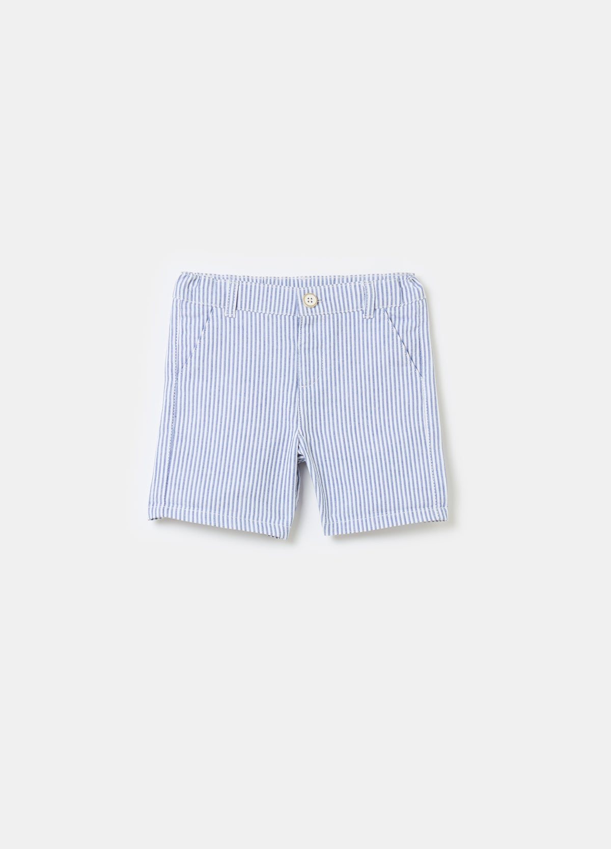 Ovs Striped Bermuda Shorts In Cotton
