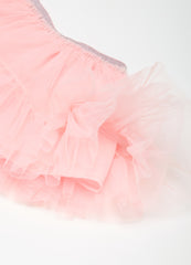 Short Tulle Skirt With Flounce