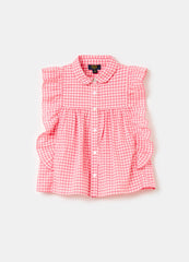 Gingham Shirt With Flounce