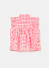 Gingham Shirt With Flounce
