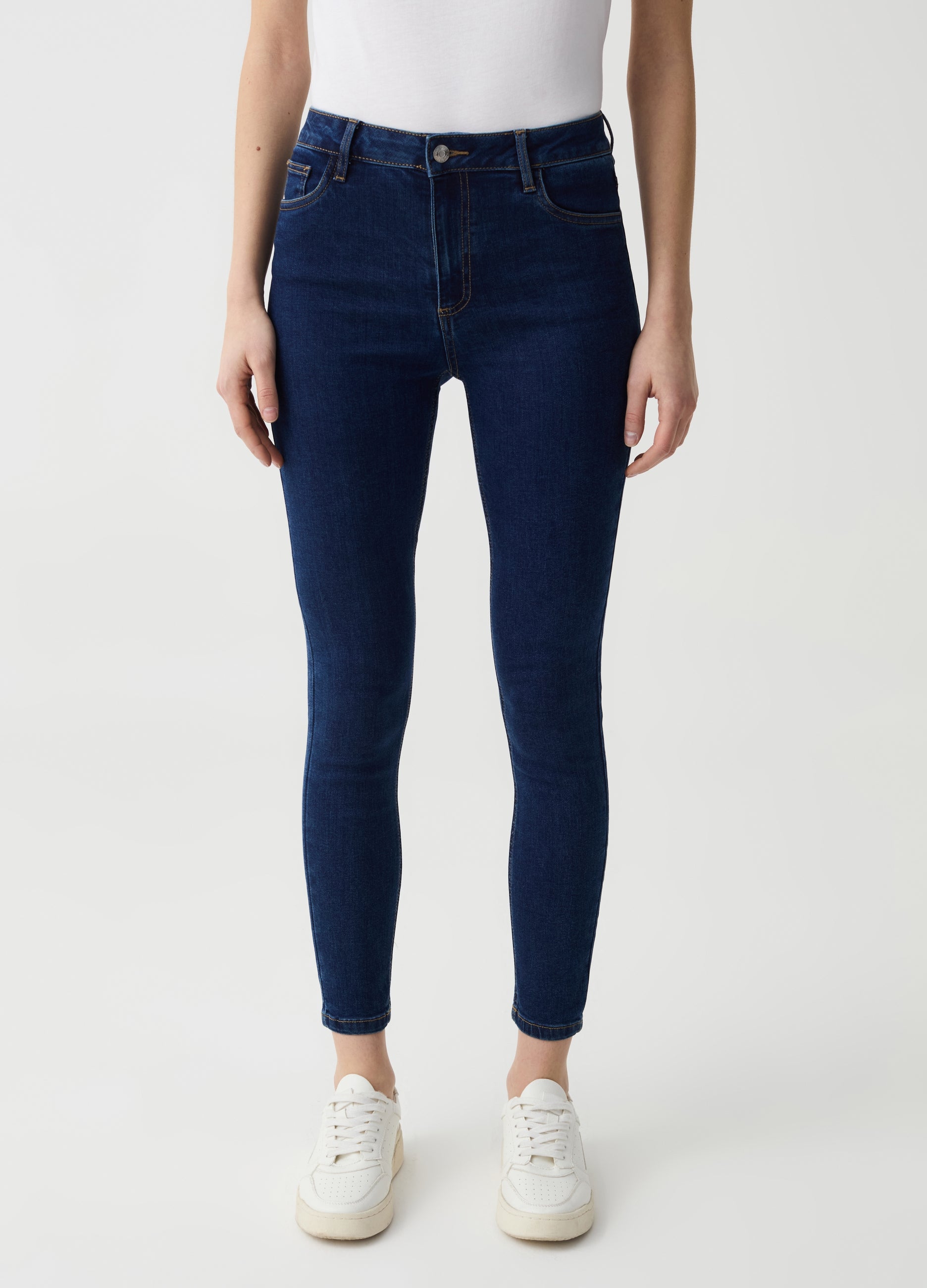 Ovs Skinny-Fit Cropped Jeans With Five Pockets