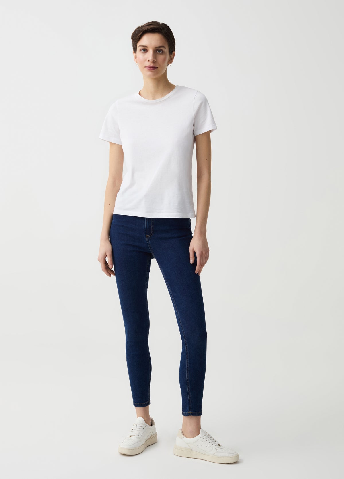 Ovs Skinny-Fit Cropped Jeans With Five Pockets
