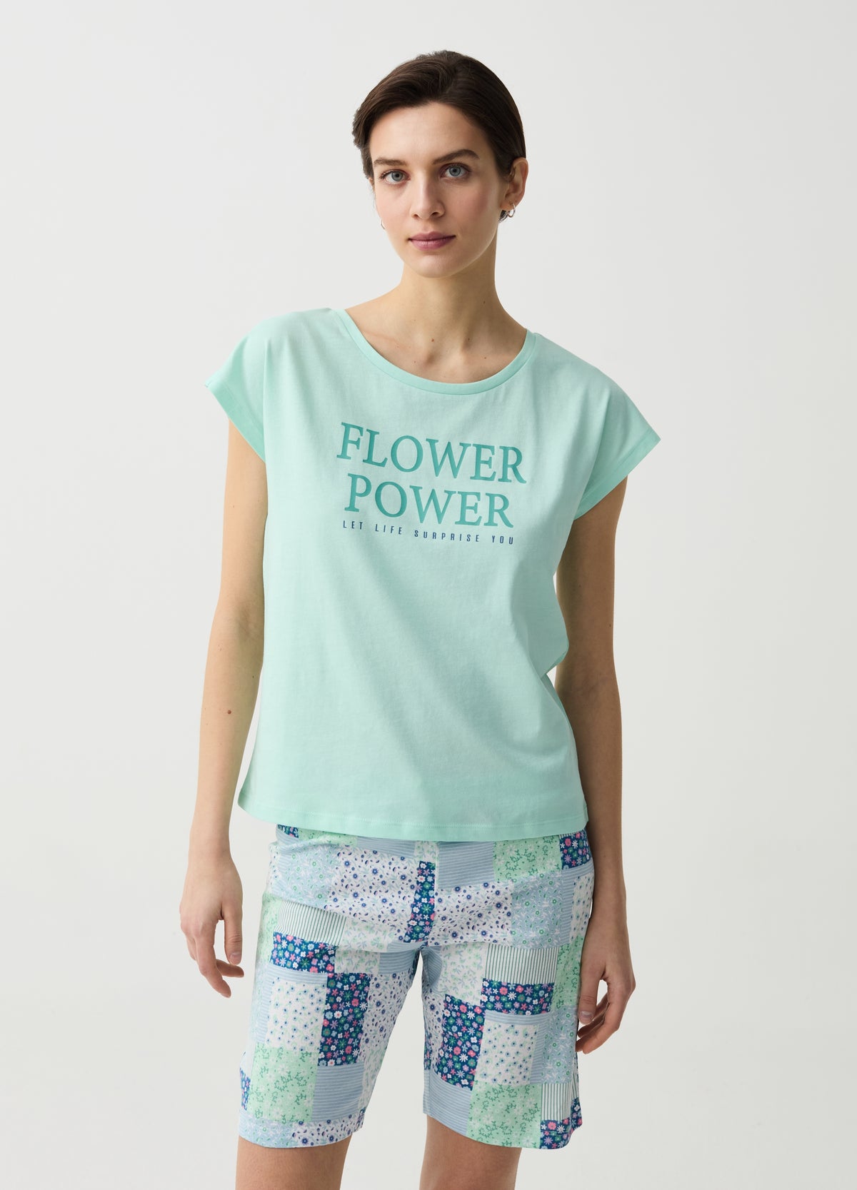 Cotton Pyjamas With Patchwork Print
