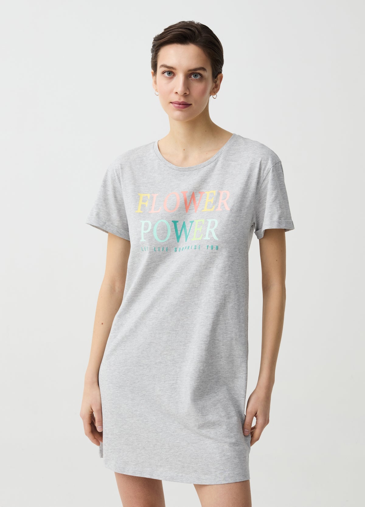 Nightdress With Lettering Print