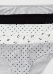 Five-pack patterned organic stretch cotton briefs