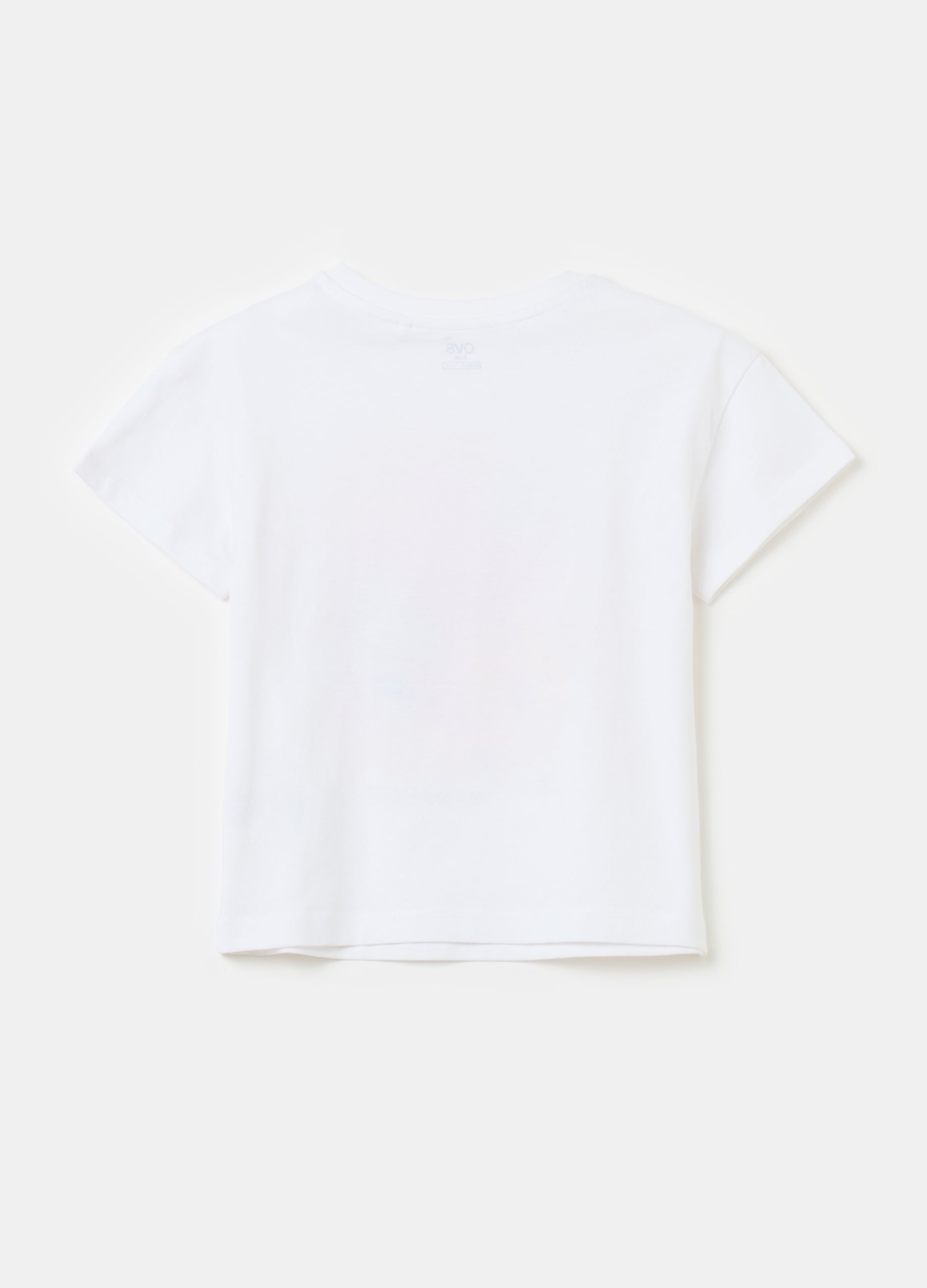 Ovs Printed Diamanté T-Shirt In Cotton