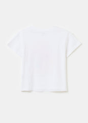 Ovs Printed Diamanté T-Shirt In Cotton