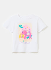 Ovs Printed Diamanté T-Shirt In Cotton