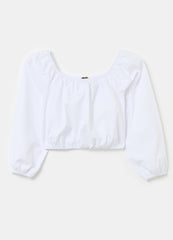Ovs Cropped Blouse In Cotton