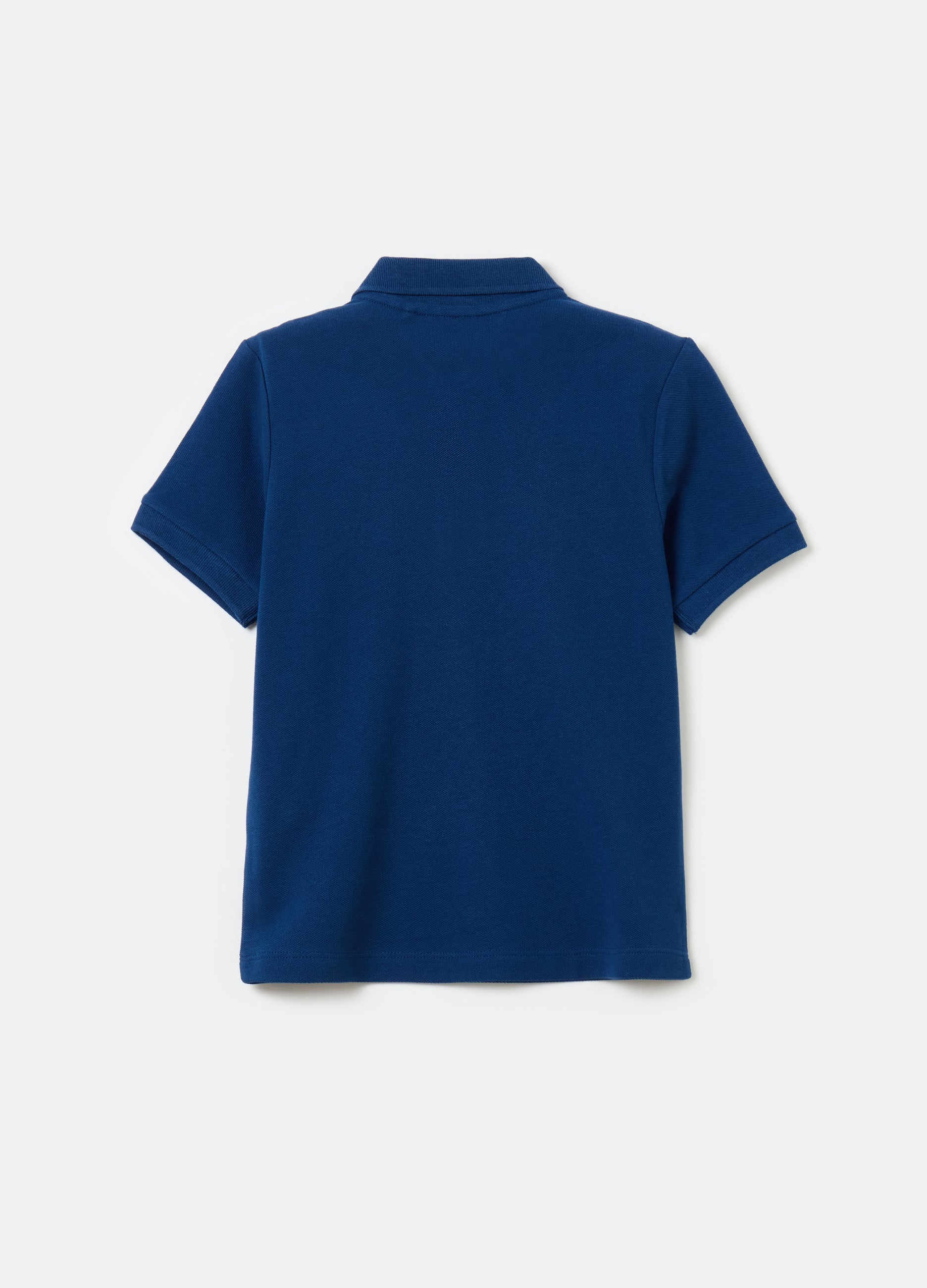 Ovs Solid Colour Cotton Piquet Polo Shirt