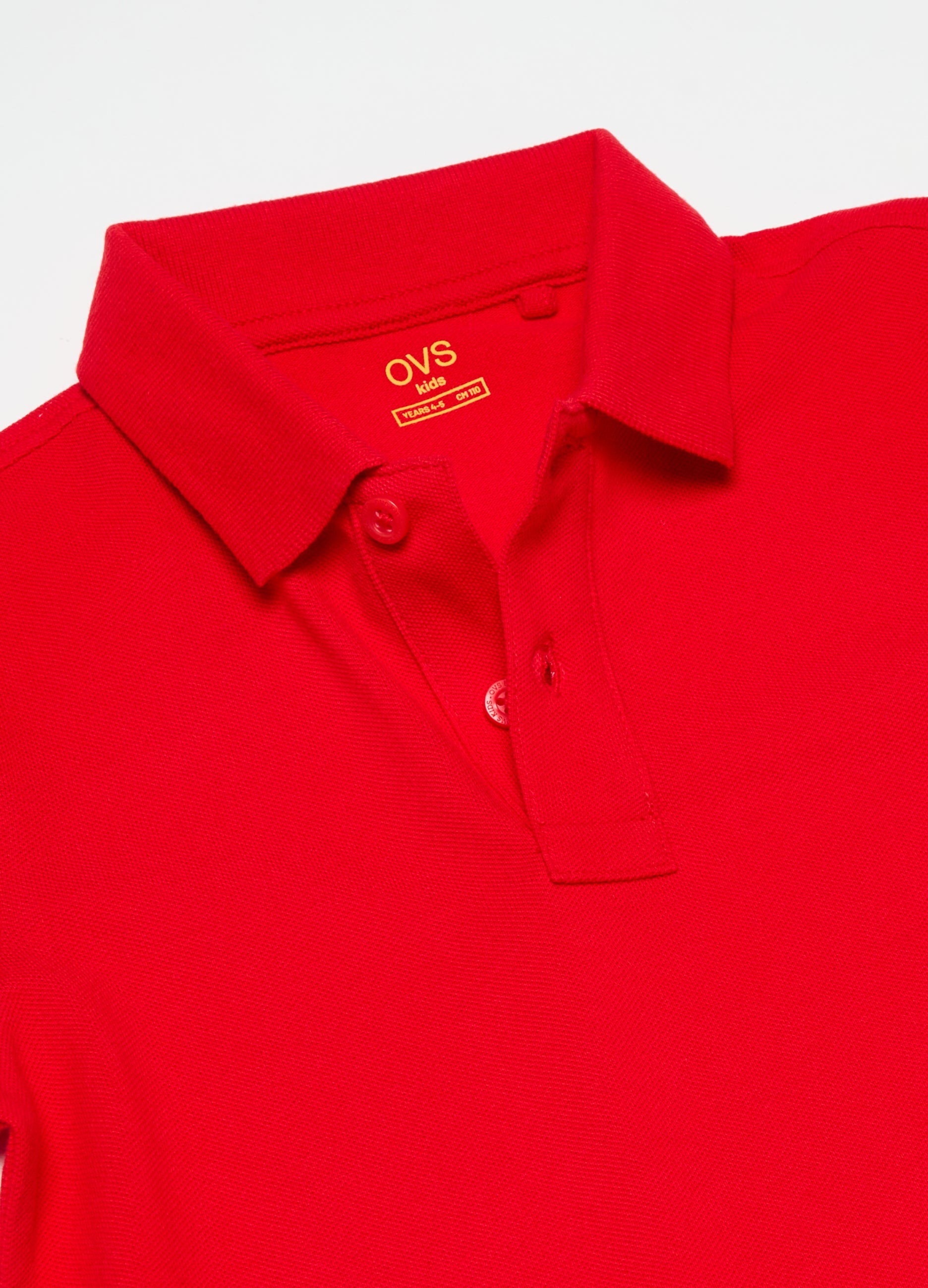 Ovs Solid Colour Cotton Piquet Polo Shirt