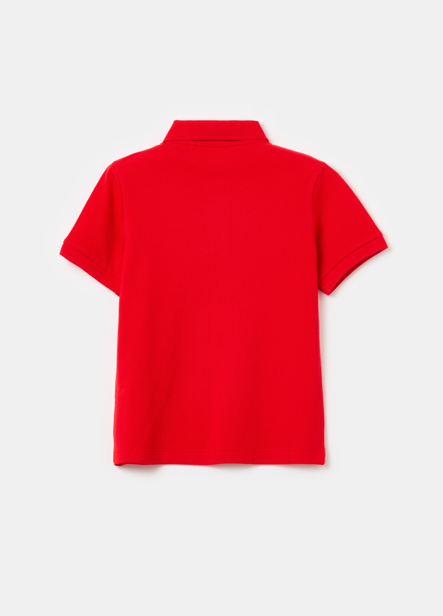 Ovs Solid Colour Cotton Piquet Polo Shirt