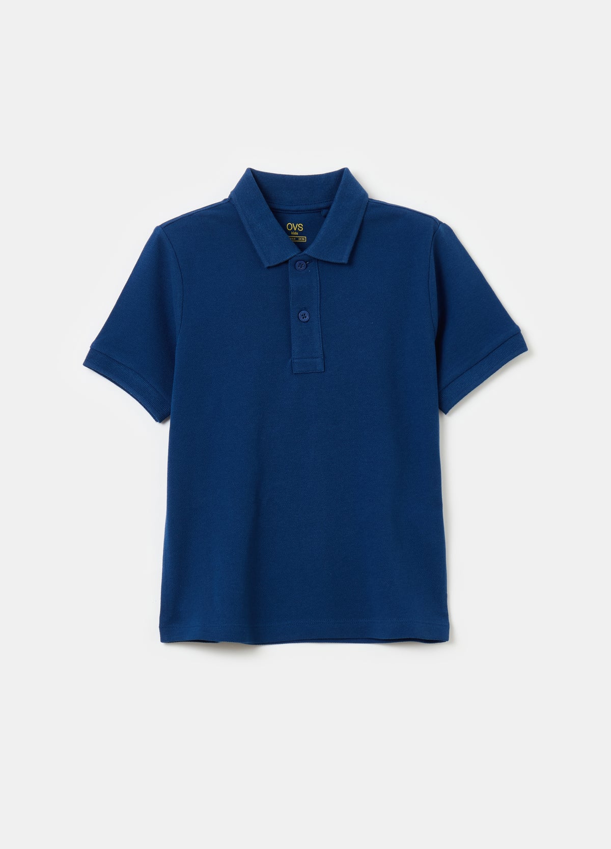 Ovs Solid Colour Cotton Piquet Polo Shirt
