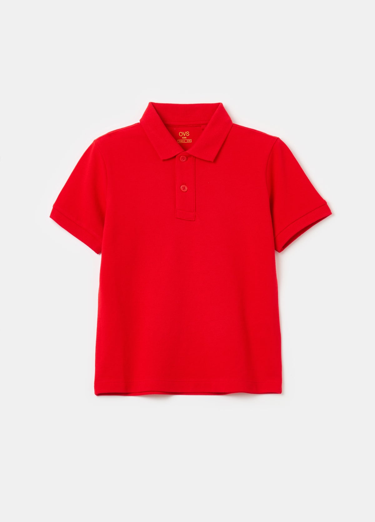 Ovs Solid Colour Cotton Piquet Polo Shirt