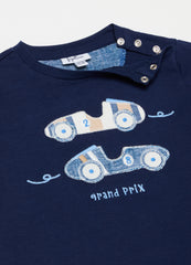 Ovs Cotton T-Shirt With Racing Car Patch