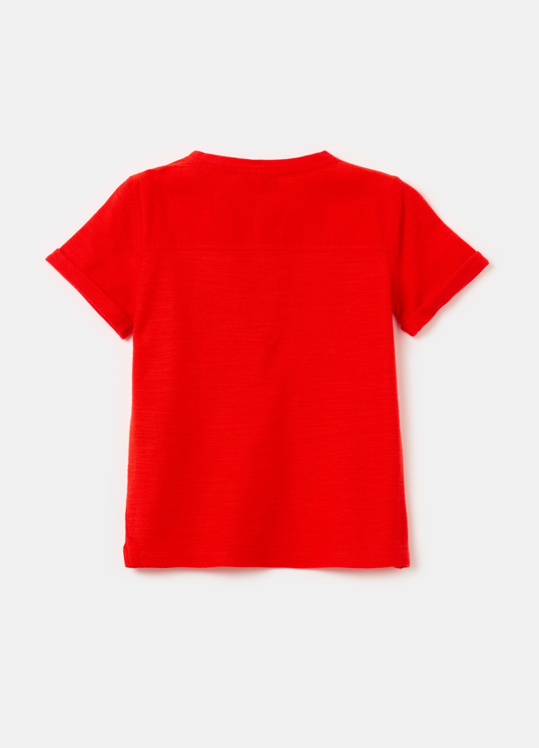 Ovs Textured Cotton T-Shirt With Pocket