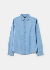 Button-Down Shirt In Chambray Cotton