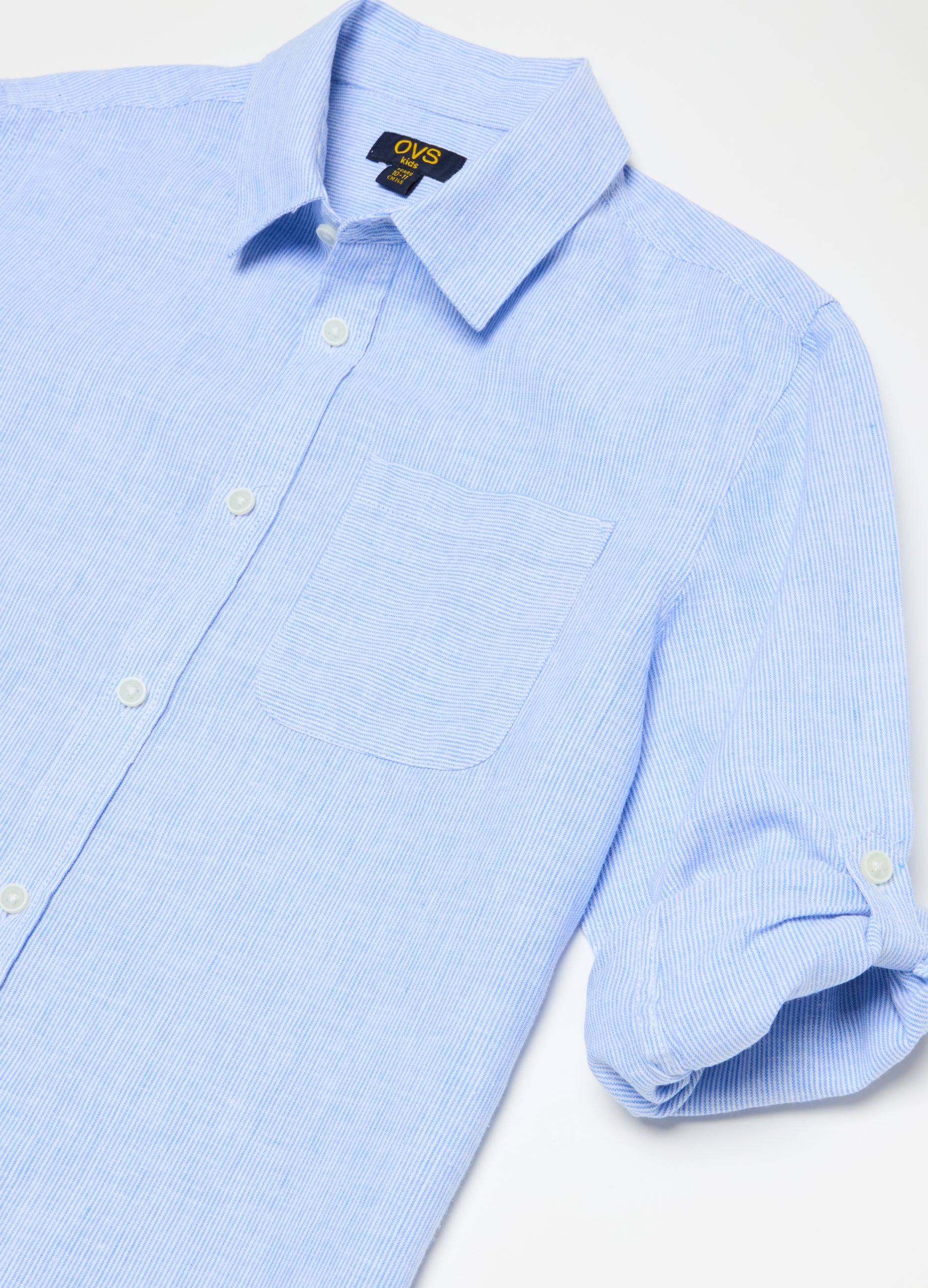 Ovs Striped Cotton And Linen Shirt