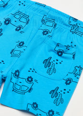 Ovs Cotton Shorts With Drawstring And Print