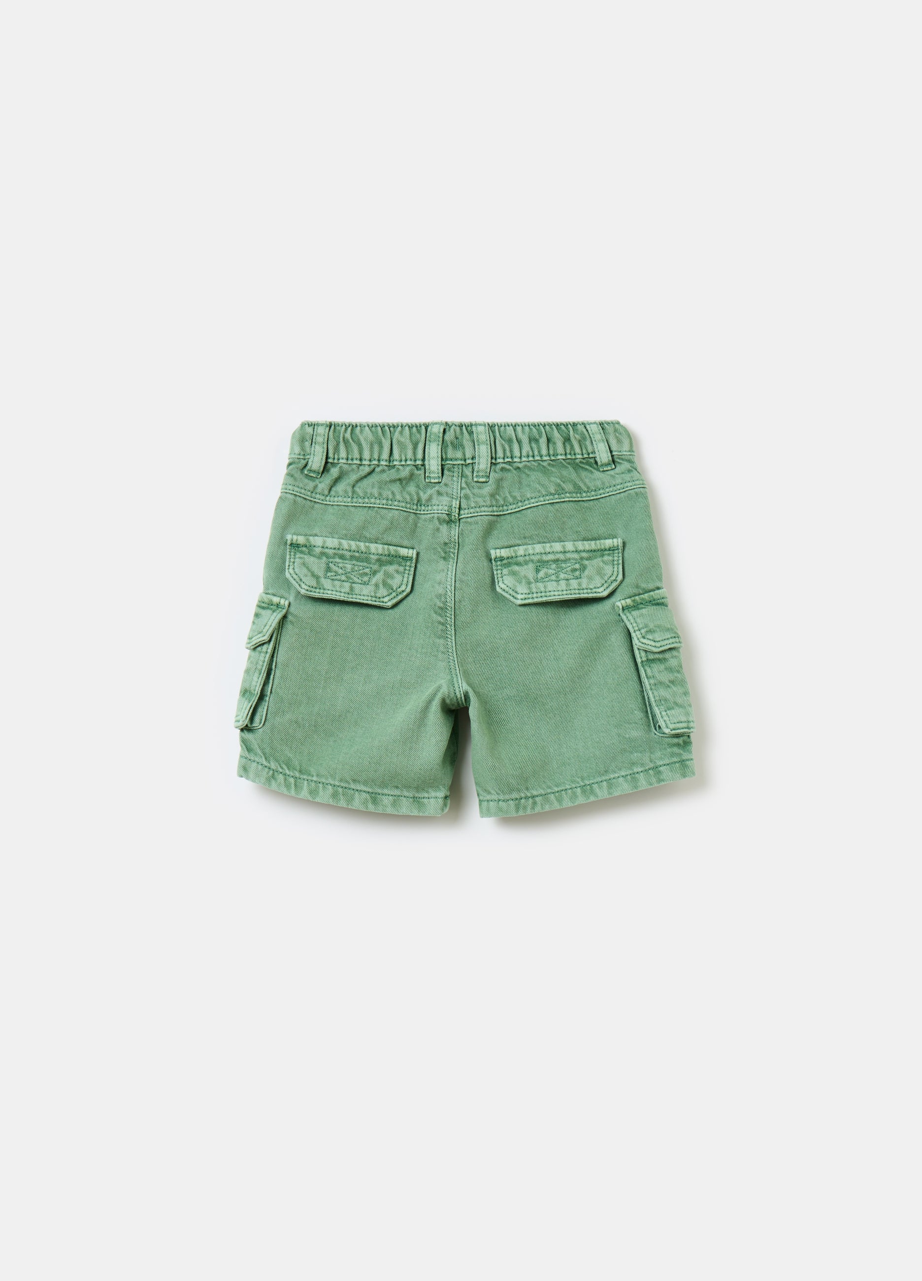 Ovs Cargo Shorts In Denim With Drawstring