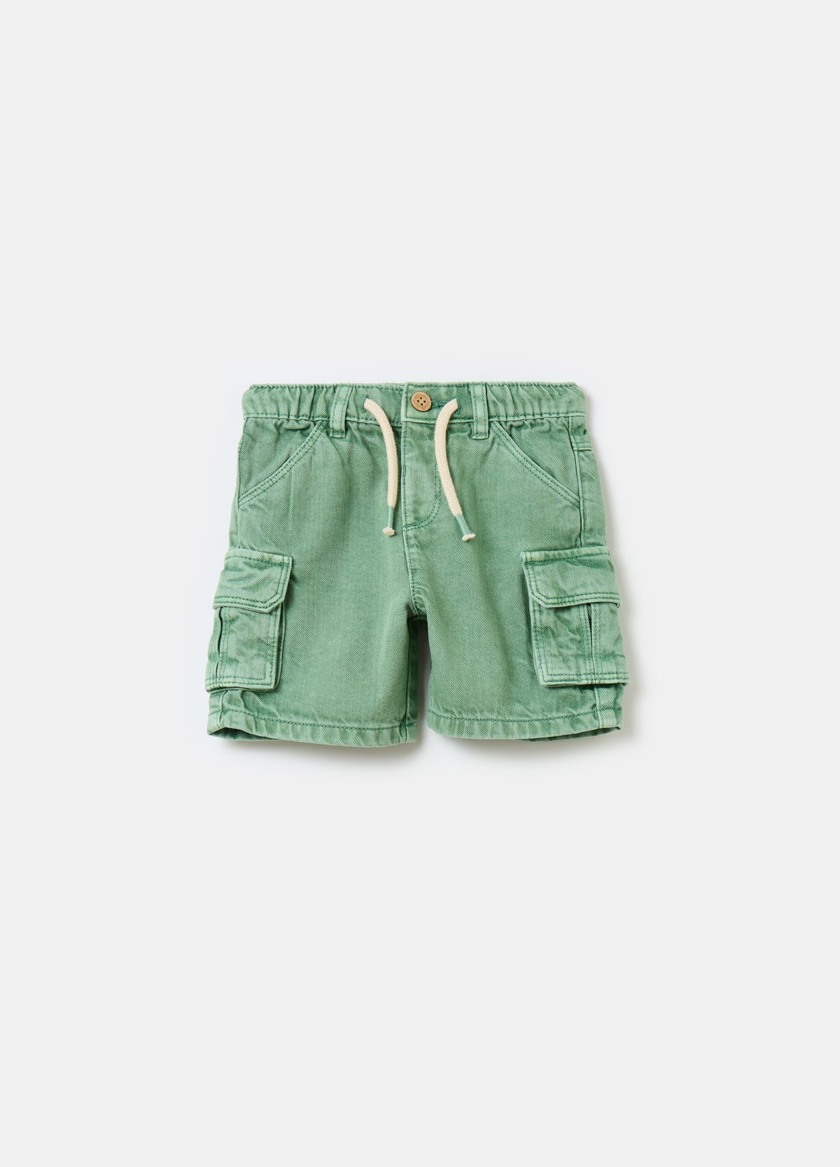 Ovs Cargo Shorts In Denim With Drawstring