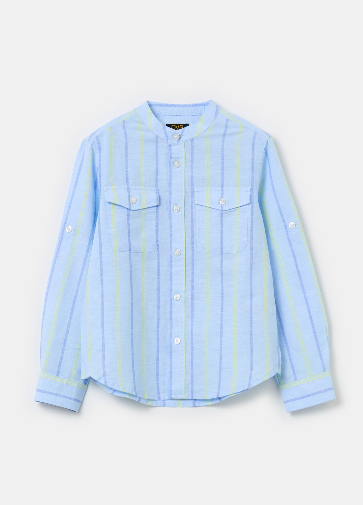 Ovs Striped Linen And Cotton Shirt