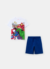 Ovs Cotton Jogging Set With Avengers Print