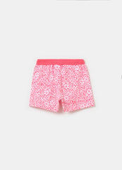 Ovs Shorts With Drawstring And Small Flowers Print