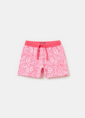 Ovs Shorts With Drawstring And Small Flowers Print